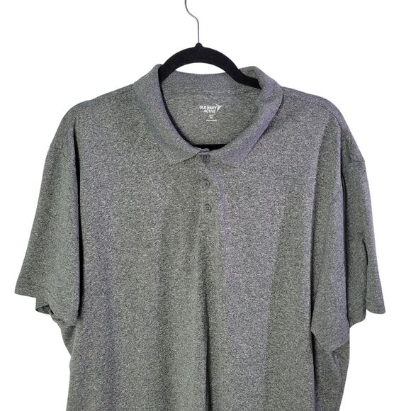 Old Navy Active Mens Sz XXL Gray Solid Short Sleeve Polo Shirt - Picture 9 of 10